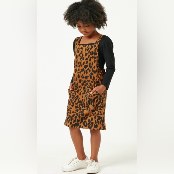 Hayden Girls Corduroy Leopard Overall Dress Size L (age 11/12) - Picture 3 of 12